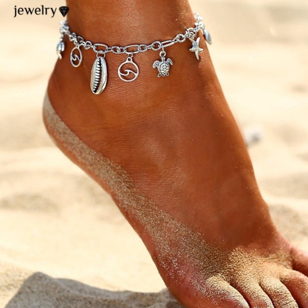 Beach charm silver fashion anklet - Picture 2 of 8